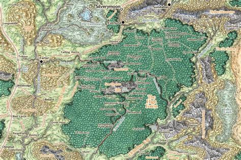 Detailed High Forest Map Forgottenrealms Fantasy World Map Forest