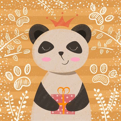 Premium Vector Princess Cute Panda Cartoon Character