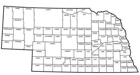Map Of Nebraska Including Counties