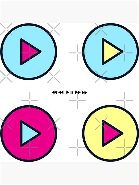 Cute Play Buttons Music Pack Poster For Sale By Quaintrelle Redbubble