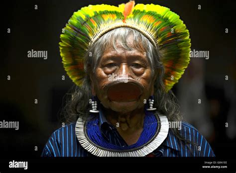 Brazilian Indigenous Chief Raoni Metuktire Of The Kayapo Ethnic Group