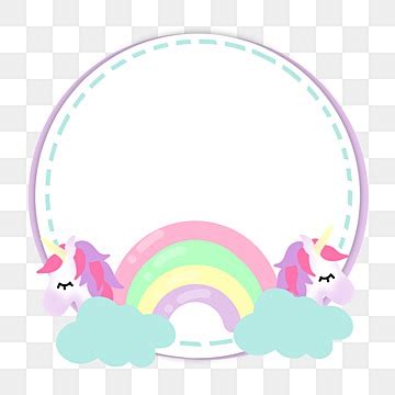 Rainbow Unicorn Border Unicorn Border Rainbow PNG Transparent