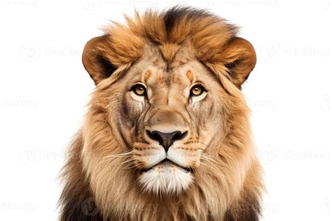 Lion Front View Isolated On White Background 23059948 Stock Photo At