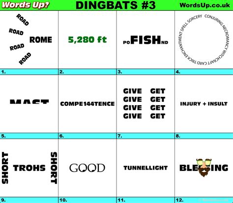 Printable Single Dingbats With Answers