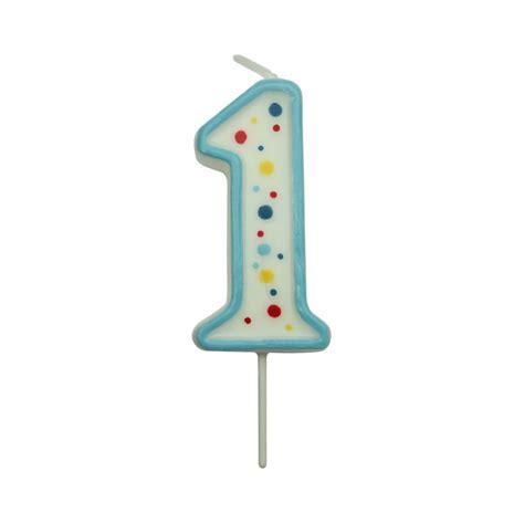 Blue Number 1 Candle Birthday Candle
