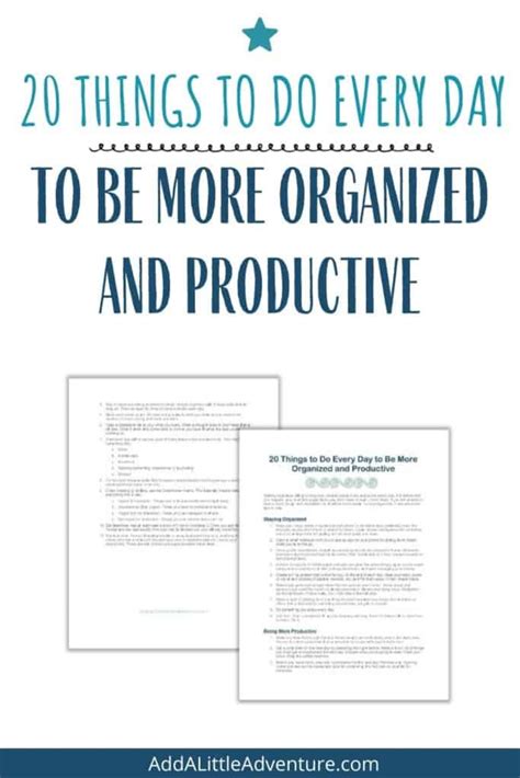 How To Be More Organized And Productive 20 Things To Do Every Day