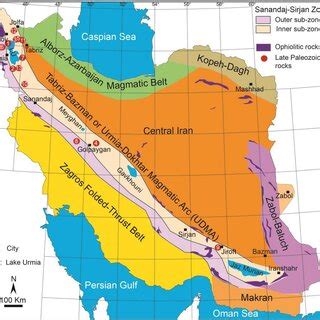 Major Geological Subdivisions Of Iran Modified After Berberian And
