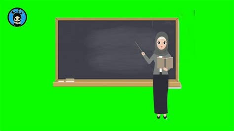 Green Screen Animasi Kartun Guru Mengajar Guru Berhijab Part 1 Youtube