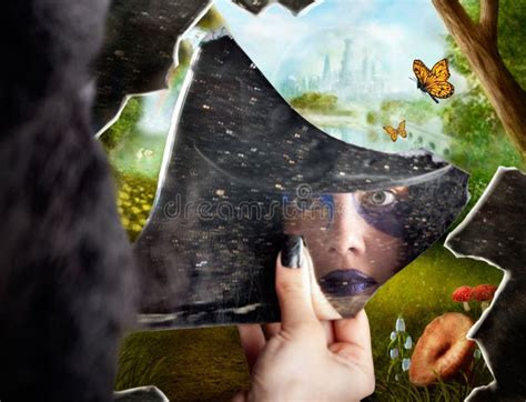 Mysterious Jester Found Wonderland In A Reflection Stock Image Image