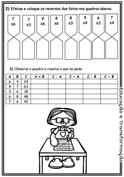 Multiplicação Atividade Para Trabalhar A Operação Matemática De