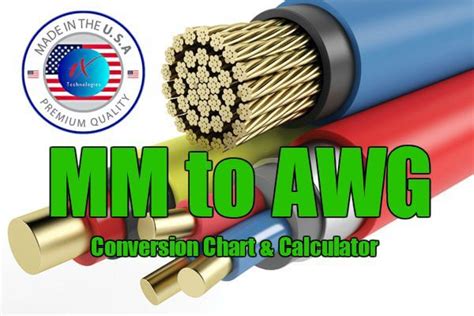 Mm To Awg Wire Size Conversion Chart Table And Calculator Pdf