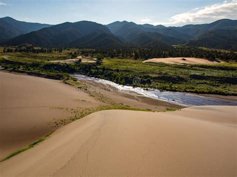 Sand Dunes River Mountain Range Great Sand Dunes National Park