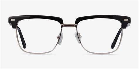 murakami browline black silver glasses for men eyebuydirect canada