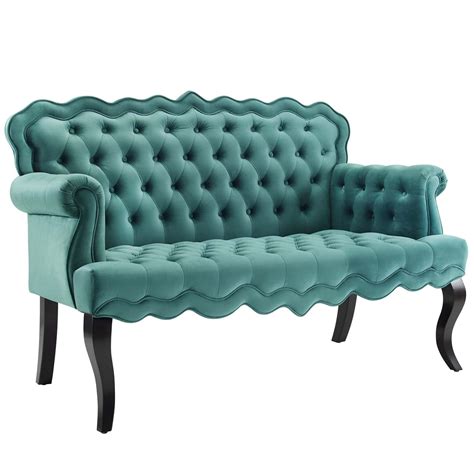 Hermosa Tufted Upholstered Settee Dealepic