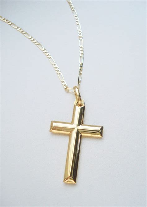 Gold Cross Necklace High Quality Italy Real K Gold Cross Etsy Singapore
