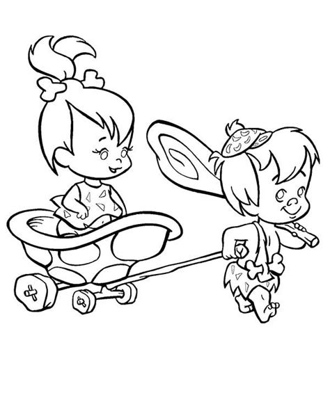 The Pebbles And Bamm Bamm Show Coloring Pages Learny Kids