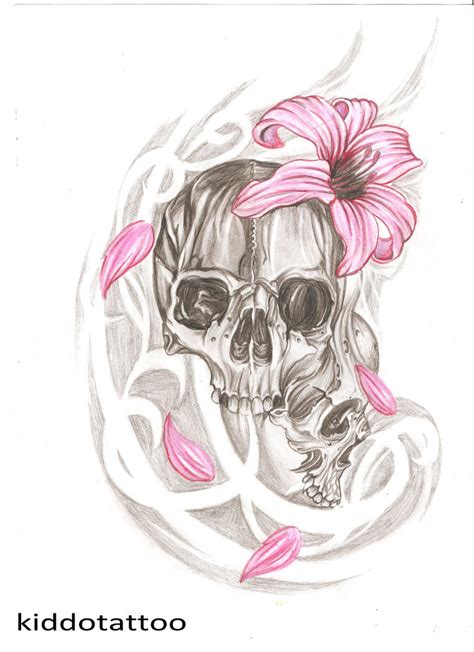 Skulls And Lilly By Kiddotattoo On Deviantart