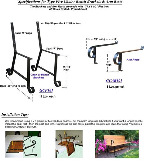 Maine deck brackets are rugged aluminum extrusions, specifically designed for proper attachment of stairs, decks, signs, porches, or any other appendage to buildings or other structural uses; Steel Bench Brackets and Deck Seating
