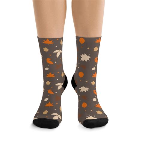 Fall Socks Leaf Socks Fall Leaves Socks Comfy Socks Fleece Etsy