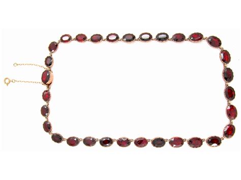 Georgian Flat Cut Garnet Necklace E The Antique Jewellery Company