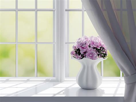 Hd Wallpaper Flower Vase Pink Roses 4k Flowering Plant Nature