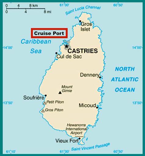 St Lucia Cruise Port Map College Map