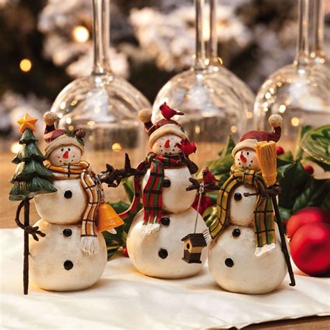 Resin Snowman Table Decorations 3 Assorted