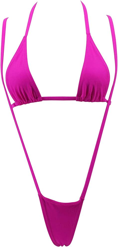 Amazon Com Sherrylo Slingshot Bikini Sexy Suspender G String Micro Sling Bikinis Fushcia Clothing