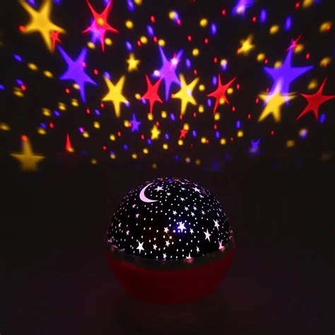Fantasy Rotating Romantic Star Light Projection Lamp Night Lights 360 Degrees Rotating Moon Star