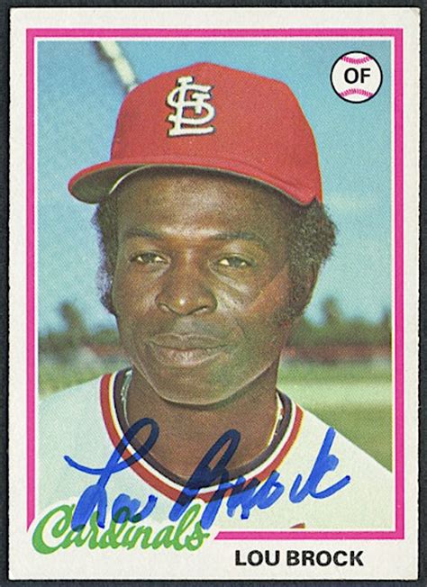 September 6, 2020 (81 years old). Lou Brock Signed 1978 Topps #170 Baseball Card (PA COA) | Pristine Auction
