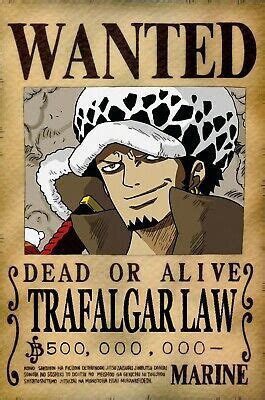 One Piece WANTED Poster A X Cm TRAFALGAR LAW Last Bounty En Personajes De