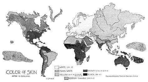 1896 World Map Of Skin Color Distribution Human Skin Color Skin