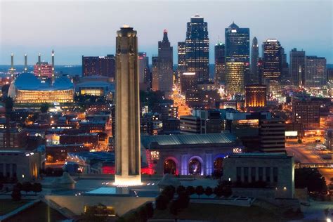 View Of The Kansas City Missouri Skyline After Sunset On June 4th