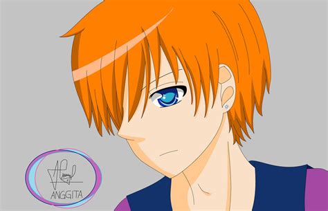 Anime Boy Orange Hair By Anggita Putri On Deviantart