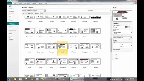 You can customize any of our 1,000+ business card designs, from colors and fonts, to text and layout. How to Create a Business Card in MS Publisher 2010 - YouTube