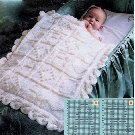 Vintage Knitting Pattern Pdf Abc Baby Pram Cover Cot Blanket Etsy