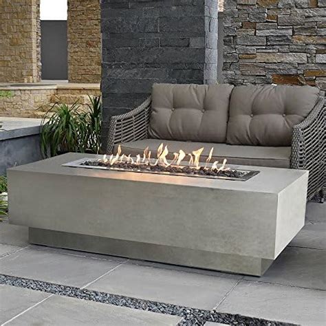 Elementi Granville Fire Table Cast Concrete Natural Gas Fire Table Outdoor Fire Pit