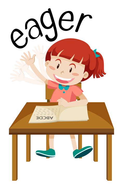 English Vocabulary Of Eager 594495 Vector Art At Vecteezy