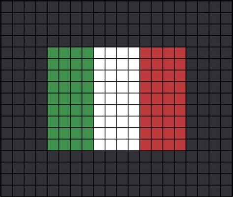A Small Pixel Art Template Of The Italian Flag Perler Bead Patterns