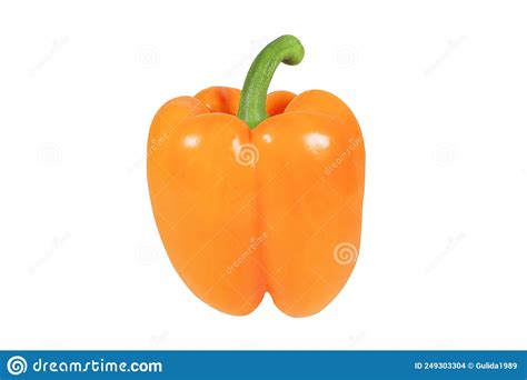 Orange Pepper On An Isolated White Background Stock Photo Image Of