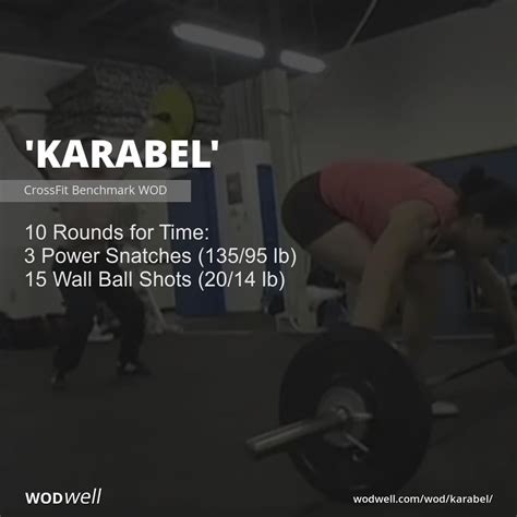 Wodwell On Instagram Karabel Is A Benchmark Wod That Is A Mash Up