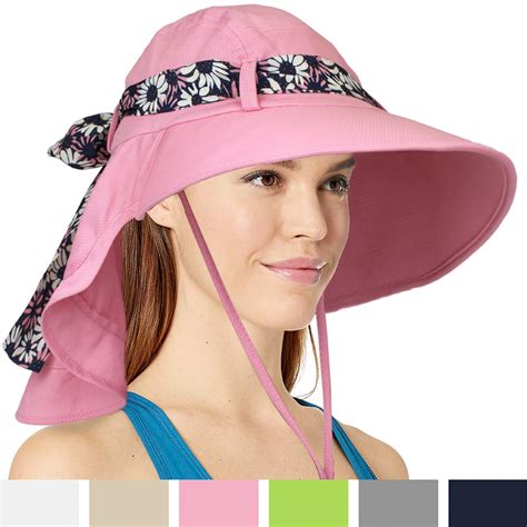 Womens Sun Hat Summer Uv Protection Outdoor Hat With Wide Brim Neck