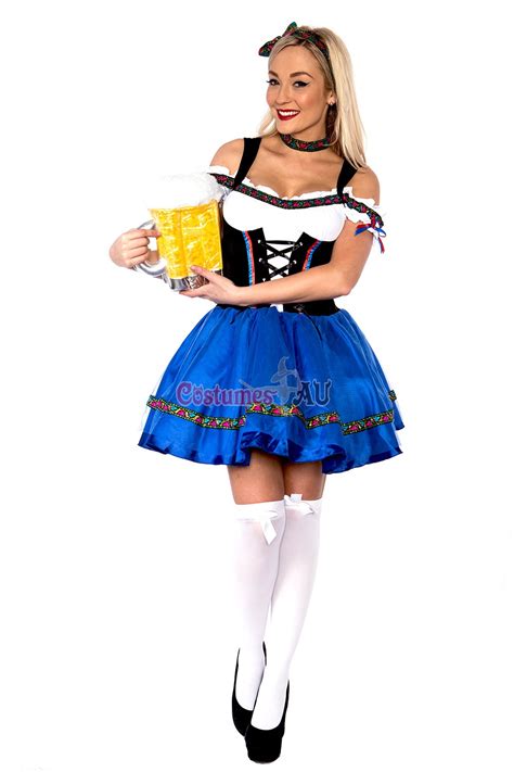 Ladies Oktoberfest Beer Maid Wench German Bavarian Heidi Fancy Dress Costume