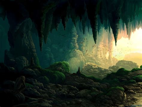 Mystical Cave Fantasy Landscape Fantasy Paintings Art