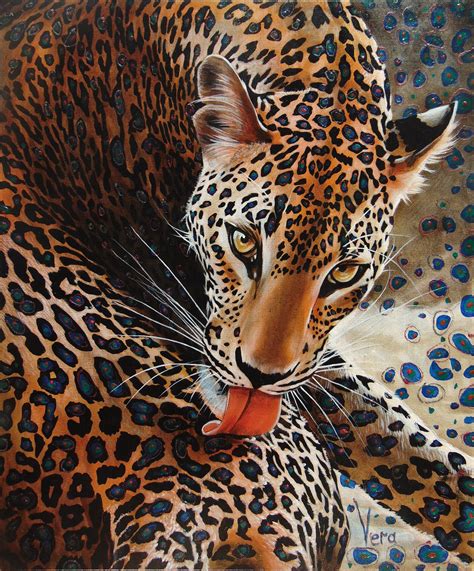 Jaguar Original Painting Wild Animals Artwork Hand Painted Etsy
