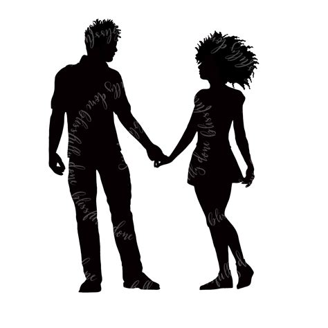 Holding Hands African American Couple Png Svg Etsy