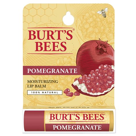 Burts Bees 100 Natural Moisturizing Lip Balm Pomegranate With