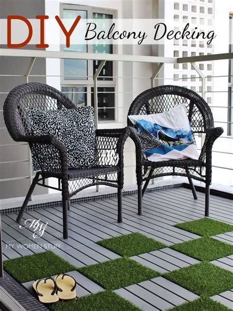 Runnen decking outdoor brown stained 9 sq feet. My DIY weekend project to transform my balcony from drab ...