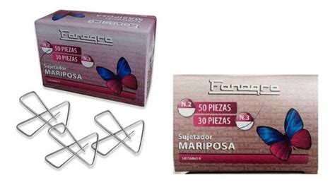 Pack De 2 Cajas Clips Mariposa N2 Fanagra Mercadolibre