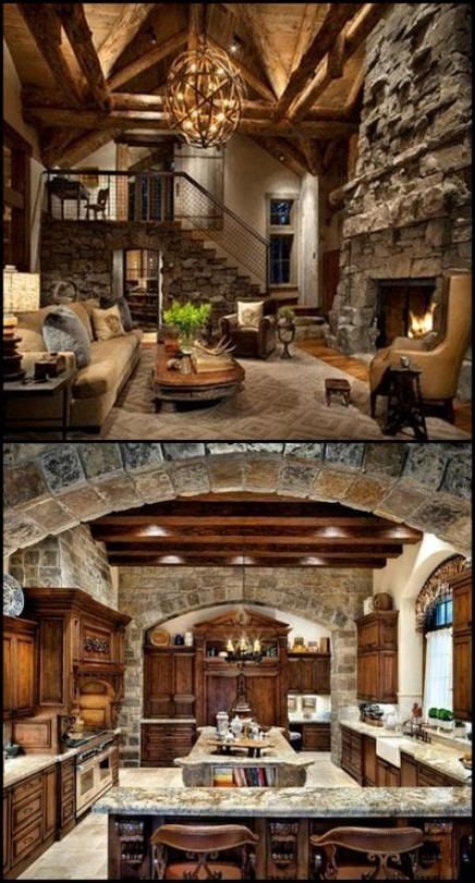 Stone Stairs Interior Accent Walls 36 Ideas Rustic House Log Homes